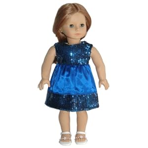 First Date ~ Blue Satin Doll Dress Fits 18 American Girl by Girlfriends Collection Carpatina Dolls