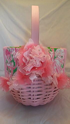 READY TO SHIP - Handwoven Hand Quilted Personalized Easter Basket Featuring Lilly Pulitzer Fabric