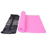 FG Pink 24 x 68" 6mm thick yoga mat and bag set non slip yoga pilates mat with carry case
