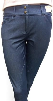 Tailored Sportsman Ladies Trophy Hunter Low Rise Front Zip Breeches Navy Denim (30R)