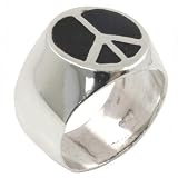 Inlayed Peace - Sterling Silver Ring