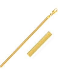 3.0mm 14K Yellow Gold Super Flex Herringbone Bracelet