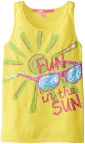 Yom Yom Big Girls' Fun In The Sun Tank Top, Yellow, 8
