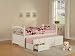 Twin Size Bed with Trundle Cottage Style in Pure White