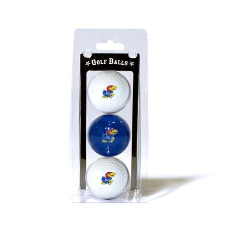 Kansas Jayhawks Ku Ncaa Team Logo 3 Golf Ball Pack