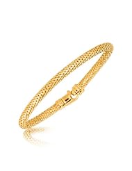 Sterling Silver Yellow Tone Plated Scale Design Stackable Bracelet