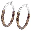 Enamel Sterling Silver Leopard Hoop Earrings