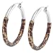 Enamel Sterling Silver Leopard Hoop Earrings