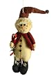 10.5" Country Heritage Plush Snowman in Santa Hat Christmas Ornament