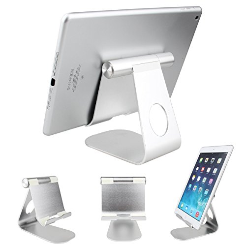 iPad Stand, Dealpeak Universal Aluminum Multi Angle Anti-Slip Phone Stand for All Samsung Galaxy Tablets ,All iPads Mini Retina 2/3/iPad Air/iPad Air 2/iPhone 6/6plus/5s/5 and Amazon Kindle Fire