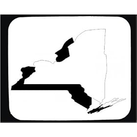 Mouse Pad with map, outline, state, "New York"