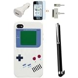 ****** VENTES FLASH COFFRET ******** Pour APPLE IPHONE 4S Housse �tui DESIGN Original " GAME BOY R�tro " de couleur Blanc coque gameboy en Gel silicone souple + 3 x Film Protection �cran iphone 4 + ADAPTATEUR Chargeur Usb voiture allume cigare + Cable Iphone 4s + Stylet pour ecran tactile et capacitif argent brillant Iphone4 S OFFERT ! ********* QUALIT� LUXE VERITABLE *******par Access-Discount