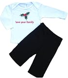 Love Your Family Holly Holiday Baby Child Outfit for Christmas and Xmas