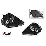 00-05 Mitsubishi Eclipse Halo Projector Head Light - Black Clear (Pair) by Winjet