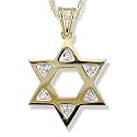 Diamond (.06 ctw) Star of David in 14k Yellow Gold With 16 inch Chain