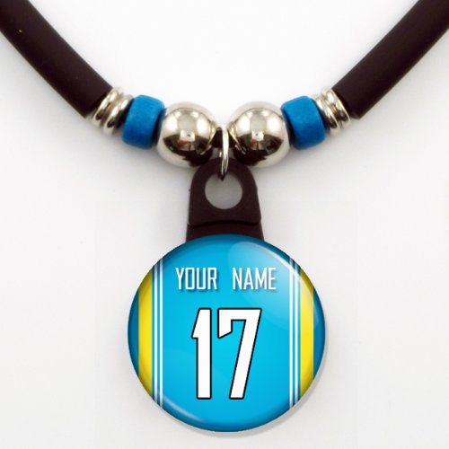 San Diego Chargers Jersey Necklace Personalized with Your Name and Number