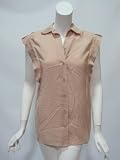 BCBG Maxazria womens theona button up blouse top