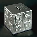 ABC Cube Moneybox. Can be personalised with up to 50 characters/letters