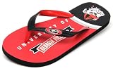 NCAA Georgia Bulldogs Spirit Flip Flops (Black, Large)
