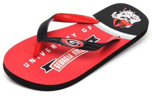 NCAA Georgia Bulldogs Spirit Flip Flops (Black, XX-Large)