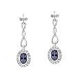 14K White Gold Iolite and Diamond Earrings