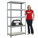 Raxa Power 175 Garage Shelving Rack, 5 Shelves 71"H x 36"W x 18"D, Gray