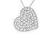 1 Carat Diamond 14K White Gold Heart Pendant w/Chain