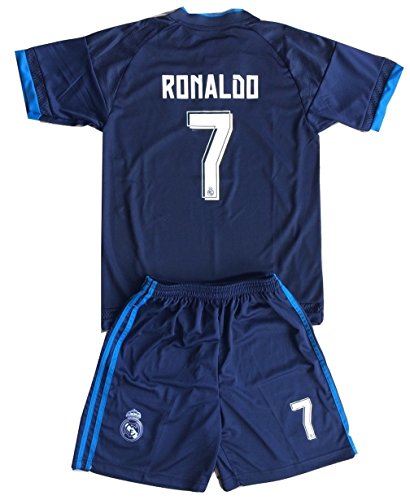 Real Madrid 2015-2016 Ronaldo #7 Champions League Youths 3rd Soccer Jersey & Shorts Set