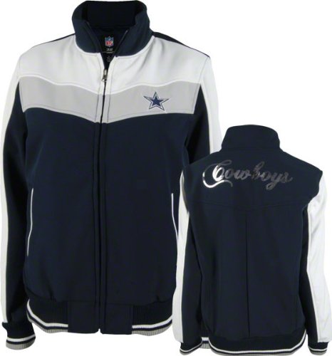 Dallas Cowboys Women's Navy Sequin Applique Soft Shell Jacket