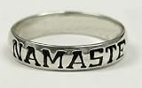 Namaste Band Ring in Sterling Silver For a Man or a Woman