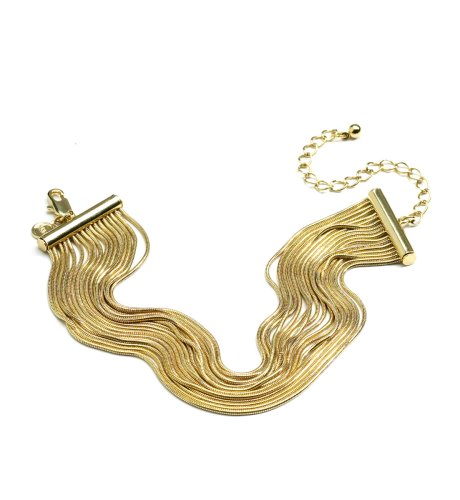 Gold Multi Row Snake Bracelet
