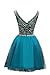 ZAHY BRL MALL Women's Beaded Tulle Scoop Neckline A Line Mini Party Dresses