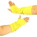 Cotton Slouch Arm Warmer Fingerless Long Gloves Yellow