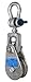 Campbell 4099Q 3" Single Steel Drop Side Wire Rope Snatch Block with Screw pin anchor shackle, 2 ton Load Capacity, 3" Sheave