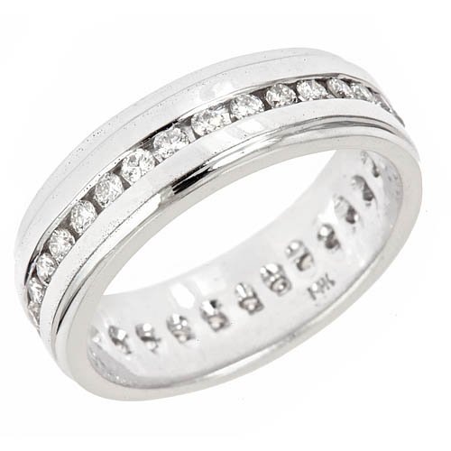 14K White Gold Diamond Eternity Wedding Band Ring (3/4 Cttw, VS Clarity, G Color)