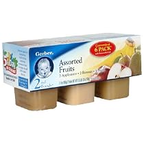 Gerber 2nd Foods Assorted Fruit Apple, Banana, Pear, 6-Count, 3.5-Ounce Tubs (Pack of 6)
