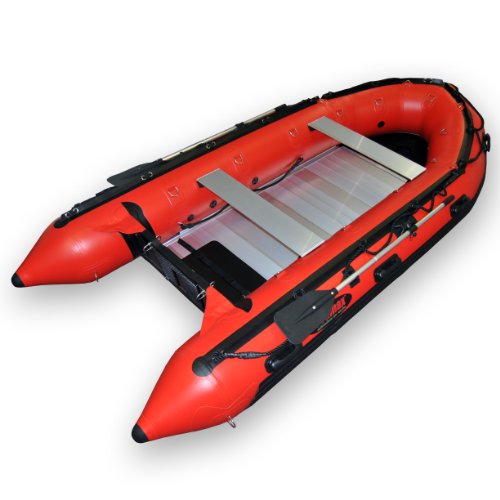 Seamax Heavy Duty Inflatable Boat OCEAN380T 12.5 feet, 3 Colors: GRAY RED & BLACK