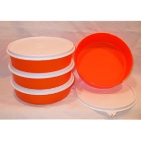 Tupperware Flat Bottom Cereal Bowl Set 2 Cup, Orange by Tupperware