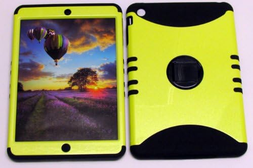 APPLE IPAD MINI CASE GLITTER YELLOW HEAVY DUTY HIGH IMPACT HYBRID BLACK SKIN SILICON COVER