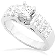 1.00ctw Princess Cut Diamond Engagement Ring in 14K White Gold (GH/I1)