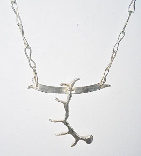Elk Antler Pendant Necklace and Chain Handcrafted in Argentium Silver