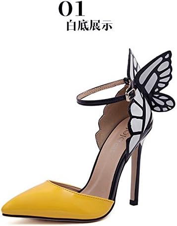 Cuiwei Women Fashion Butterfly Pointed Head High Heel Sandals (size 8, purple)