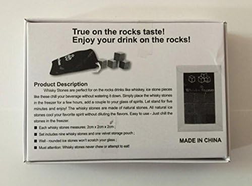 Wine Whiskey Rocks Granite Sipping Stones Cubes Gift Set