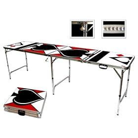 Click here to buy Beer Pong Table 8 FEET Spades with Bottle Opener, Ball Rack, Balls and More!.