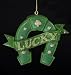 Luck of the Irish Green & Gold "Lucky" Horseshoe Christmas Ornament 4.5"