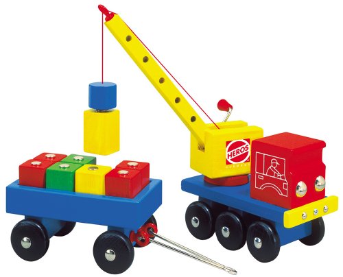 HEROS 100023812 - Holz Magnetkran-LKW, 12-teilig Preisvergleich