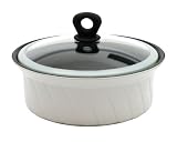 Lipper International Non-Stick Ceramic 1-12-Quart Round Baker with Glass Lid Discount