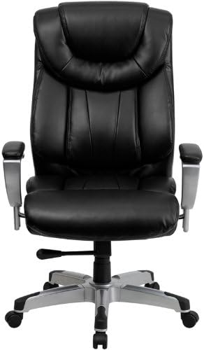 Big Man's 400LB Capacity Black Leather Double Padded Executive Office Desk Chairs #1534