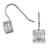 Asscher Cut Cubic Zirconia CZ Sterling Silver Dangle Earrings 41q69C92FEL. SL160 Asscher Cut Cubic Zirconia CZ Sterling Silver Dangle Earrings