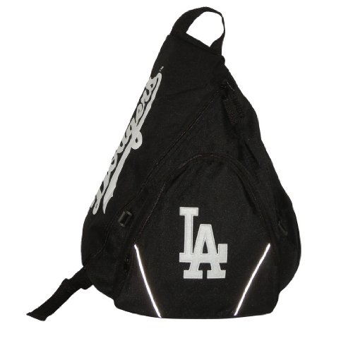 Los Angeles Dodgers MLB Baseball Team Sling Shoulder Sports Bag / Athletic Backpack - Black (Size: one size )